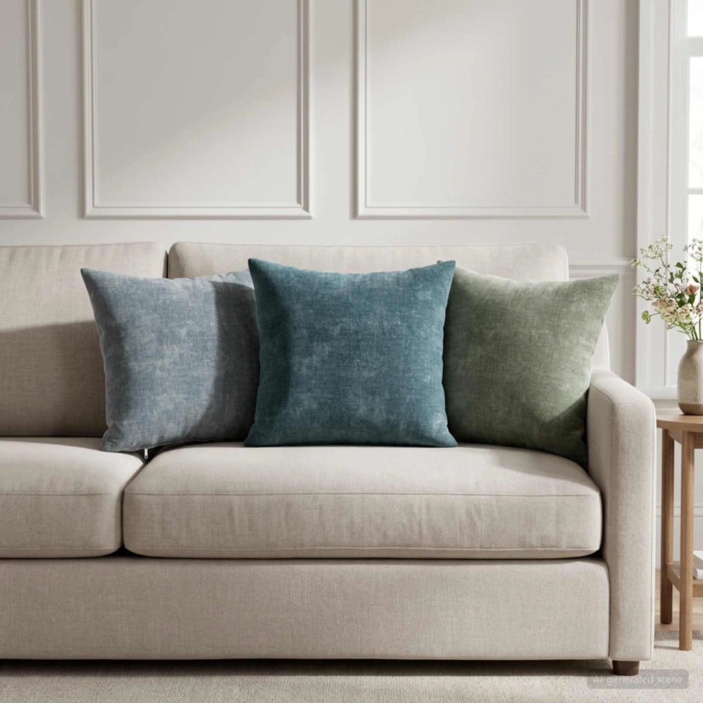 Federa 2 pz HEERLEN Azzurro 35 x 35 cm Tessuto Chenille 908115