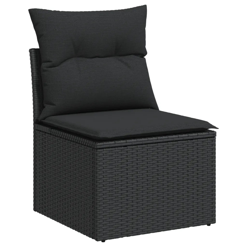 Set Divani da Giardino 5 pz con Cuscini in Polyrattan Nero 3266555