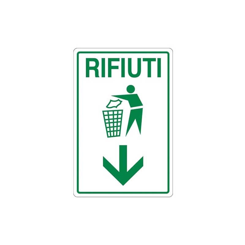 Cartello cestino rifiuti cm 20X30