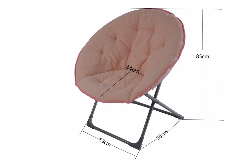Poltrona Saucer Pieghevole ¨C MINIMAL ¨C Rosa, Tessuto Morbido, Pieghevole