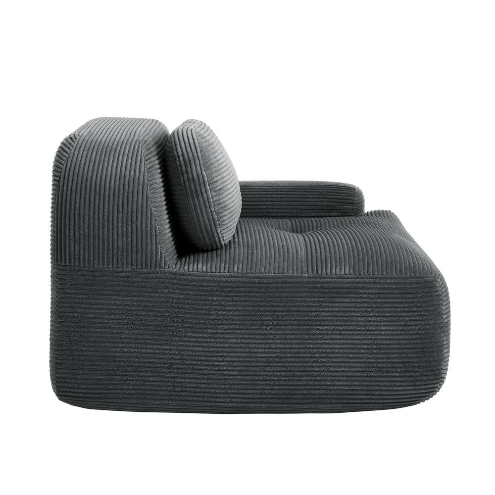 Divano angolare ¨C Minimal ¨C grigio tessuto corda con cuscini