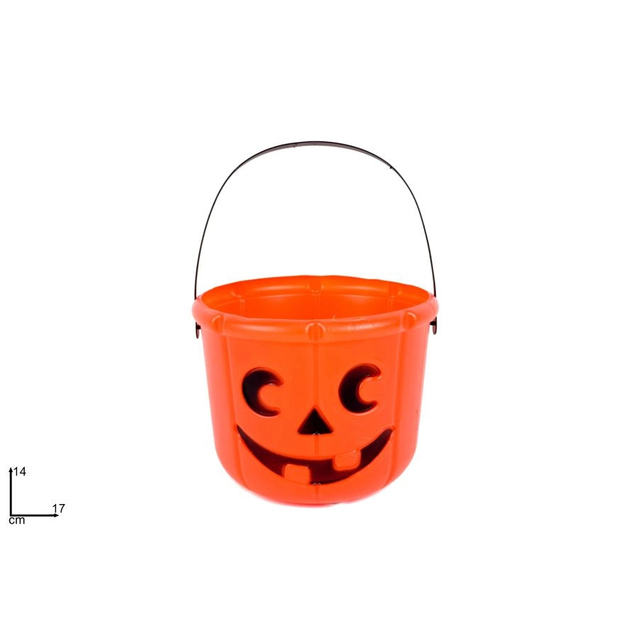 SECCHIELLO ZUCCA HALLOWEEN IN PLASTICA 14CM DI DUEESSE