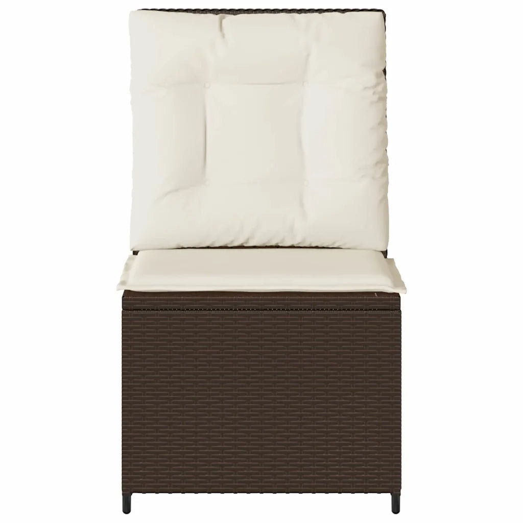 Divano da giardino Marrone e Bianco Crema polyrattan 3394477