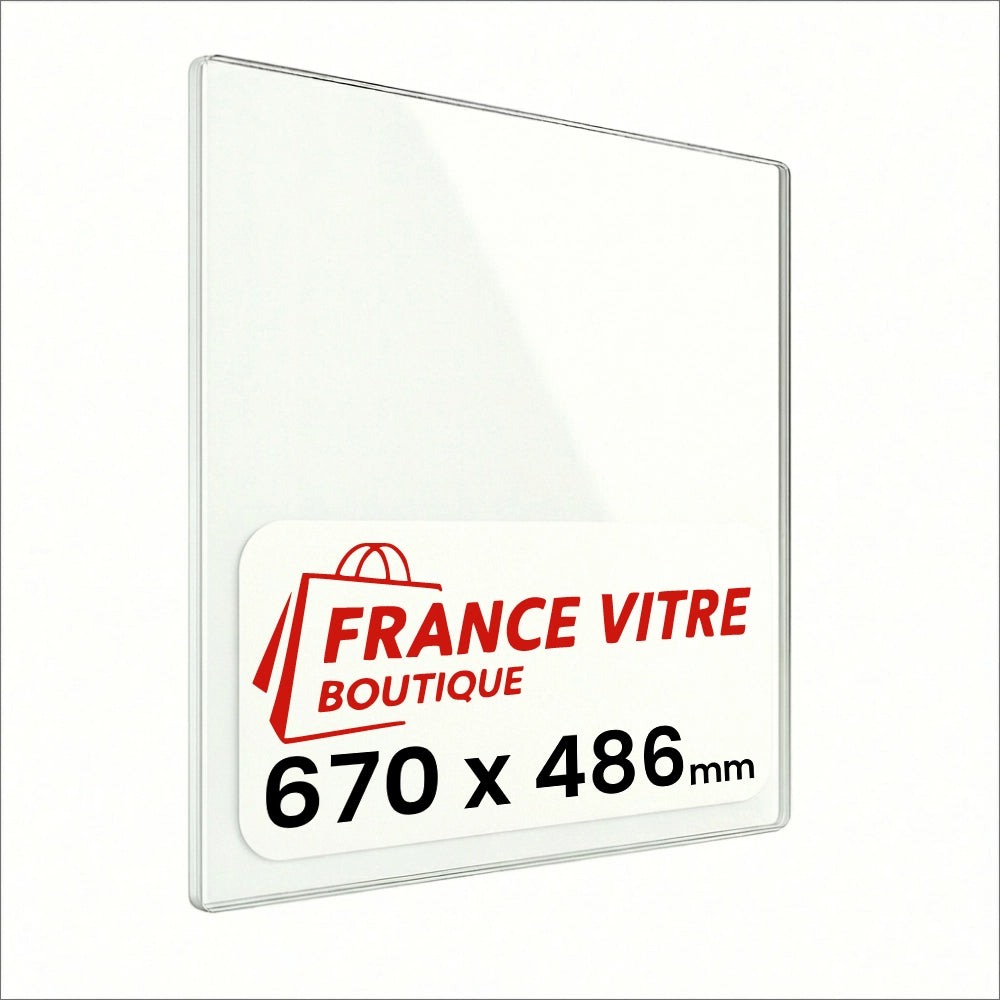 670 x 486 x 4 mm - Vetro per stufa a legna - vetro camino di ricambio - vetro per caminetto resistente al fuoco - France Vitre