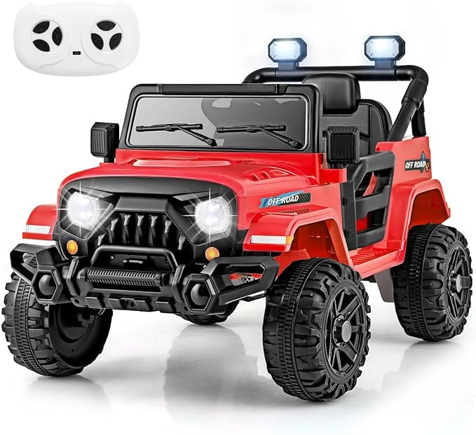 12V Macchina Elettrica per Bambini, Auto con Telecomando Luci LED Musica Clacson, 3 Velocità e 2 Motori, Veicolo Elettrico per Bambini 3+ Anni (Rosso)