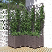 Fioriera da Giardino con Graticcio Marrone 80x80x136 cm in PP 318265