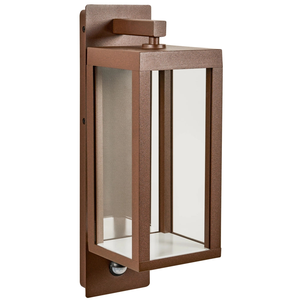 Applique moderna da esterno a LED marrone in alluminio con sensore di movimento IP54