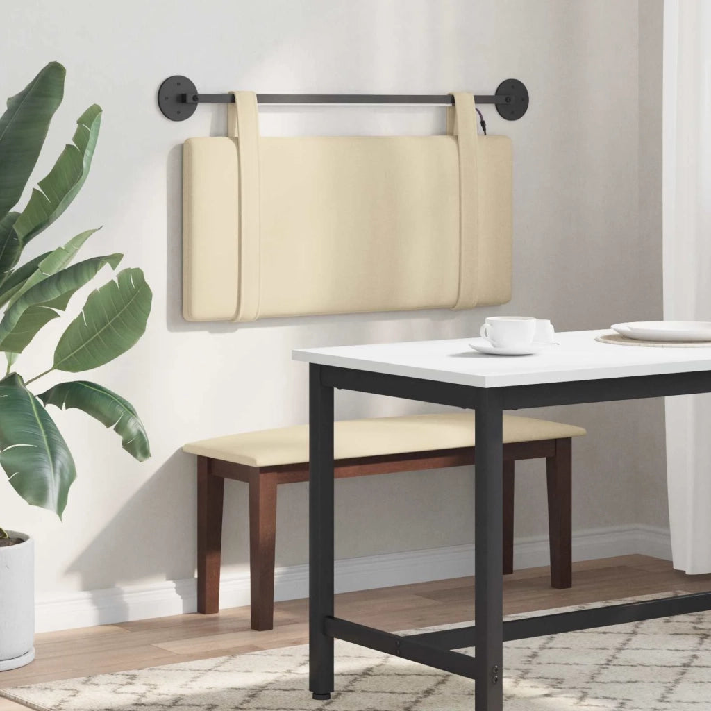 Testiera | Testata sospesa Con luce LED Crema Tessuto
