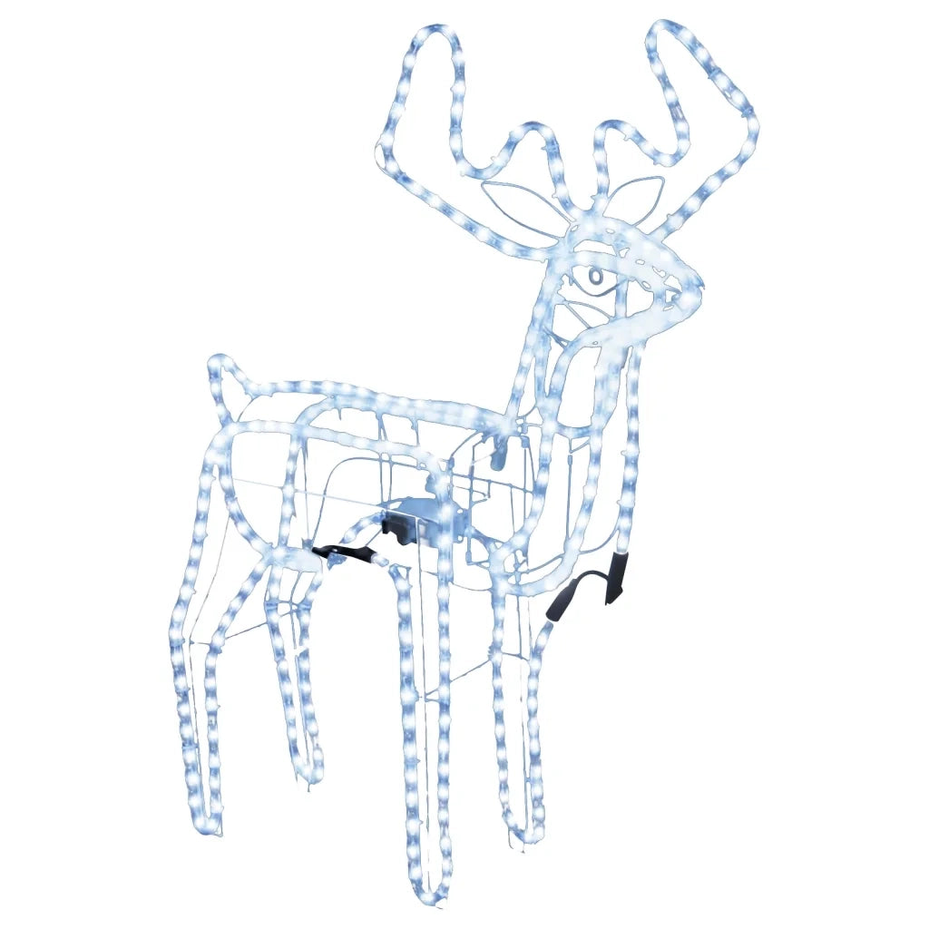 Figura Natale Renna Testa Mobile-Decorazioni natalizie Bianco Freddo 76x42x87 cm