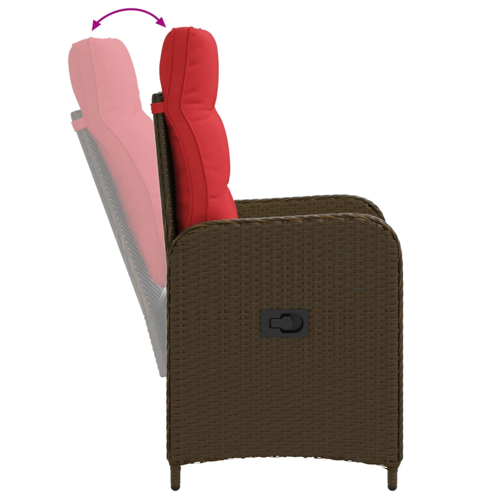 Set da pranzo per esterni 3 pz polyrattan 3422312