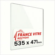 535 x 471 x 4 mm - Vetro per stufa a legna - vetro camino di ricambio - vetro per caminetto resistente al fuoco - France Vitre