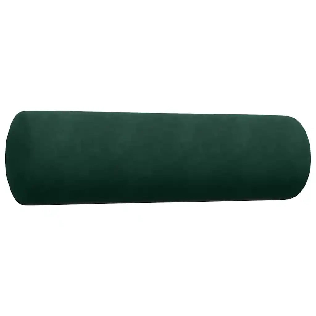 Set di Divani 3 pz con Cuscini e Rinforzi Verde scuro Velluto