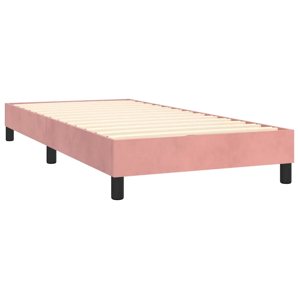 Letto a Molle con Materasso e LED Rosa 100x200 cm in Velluto 3134272