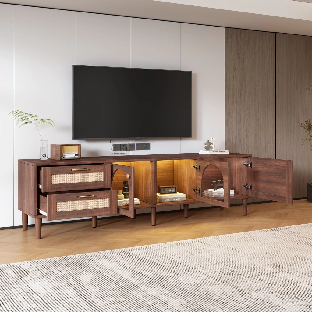Mobile TV marrone 180 cm con illuminazione LED