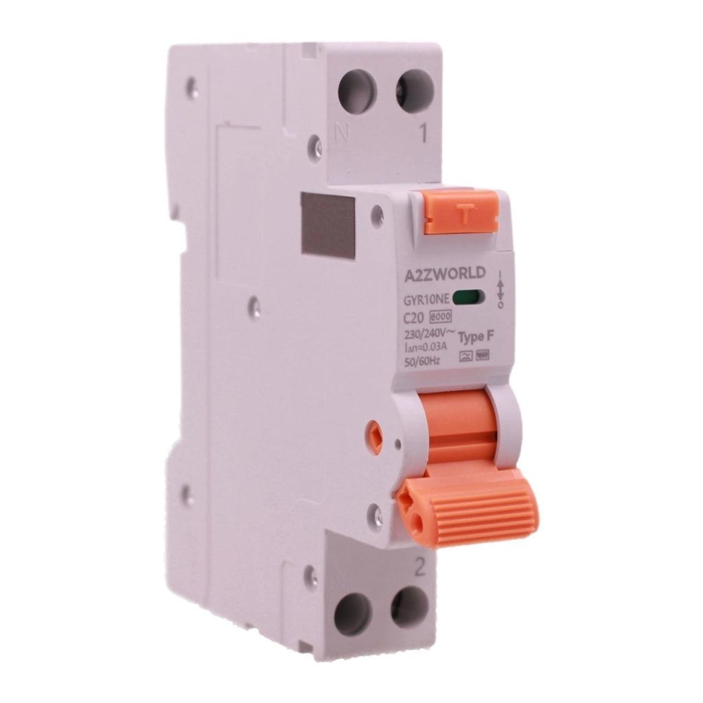 RCBO Interruttore Magnetotermico Differenziale Tipo F Slim 1 Modulo DIN, Curva C 1P+N 6000A 30mA AC 230V IP20, Corrente Disponibili 6A 10A 16A 20A 25A 32A 40A (C20A)