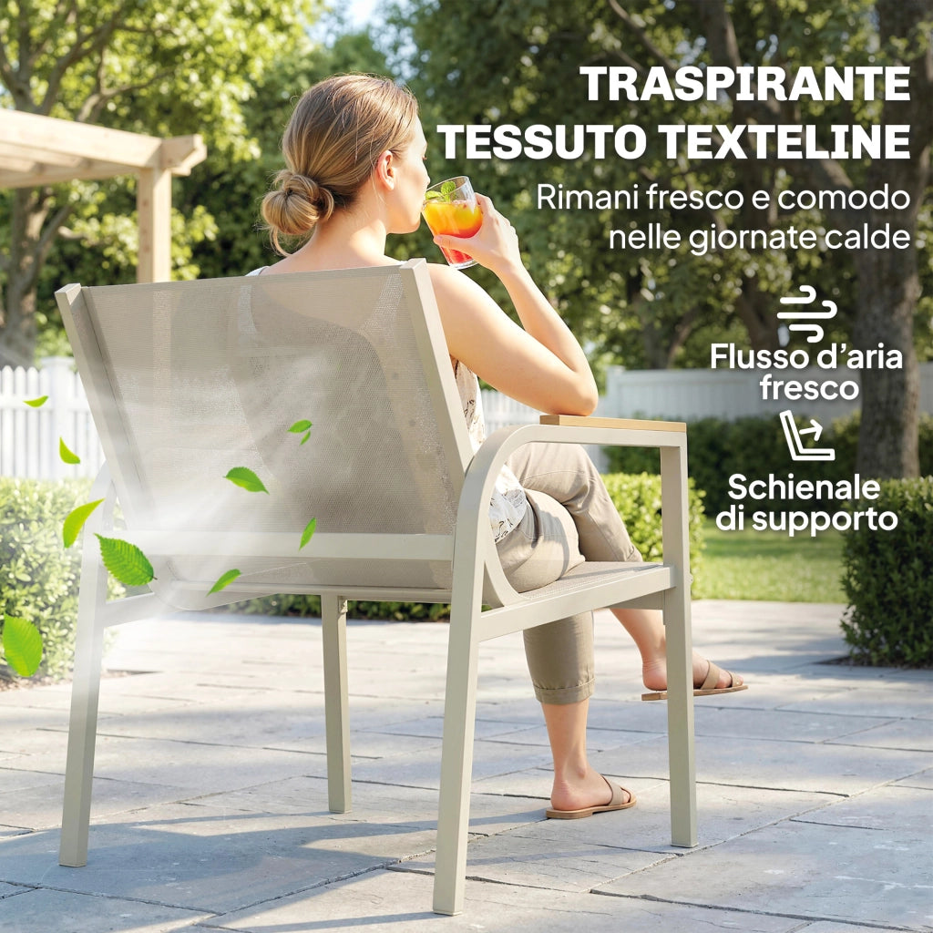 Set Divano da Esterno con Loveseat e 2 Poltrone, Verde