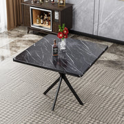 Tavolo da pranzo quadrato nero in MDF e metallo