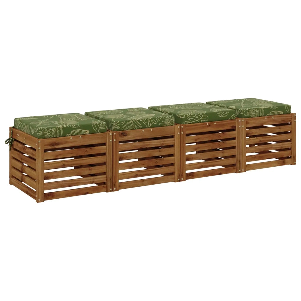 Cuscini per Seduta SOEST 4 pz 100% Poliestere Design a foglia 944404