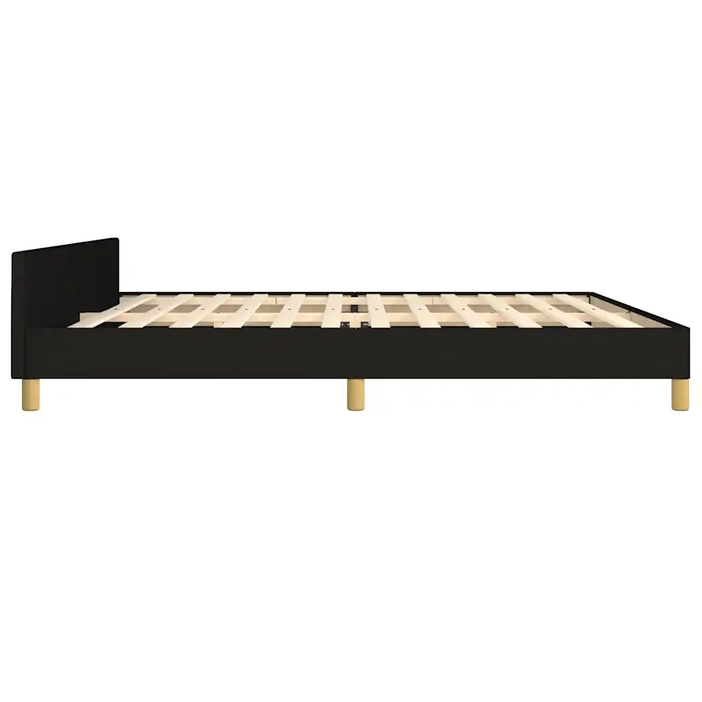 Letto matrimoniale | Letto per adulti | Giroletto senza Materasso Nero 200x200 cm in Tessuto
