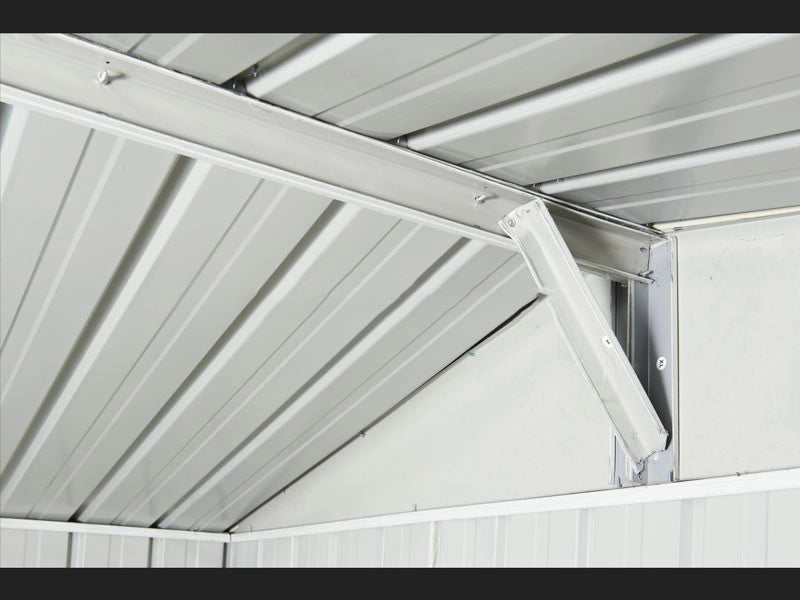 Box in Acciaio Zincato garage attrezzi lamiera 360x3.45cm x h2.12m - 150KG - 12,42mq - BIANCO