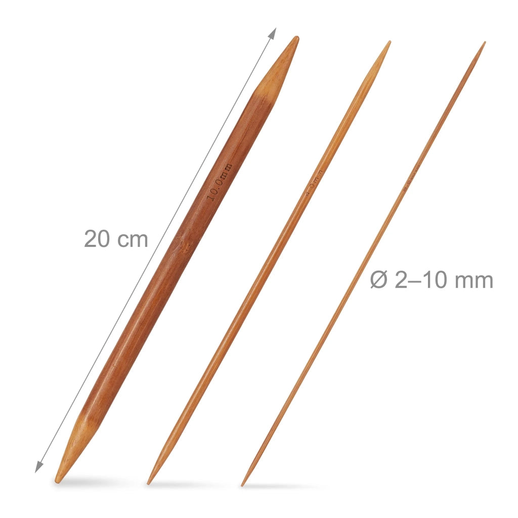Set di 75 ferri da calza leggeri in bambù da 20 cm per progetti creativi morbidi e piacevoli in bambù naturale 13_0007271