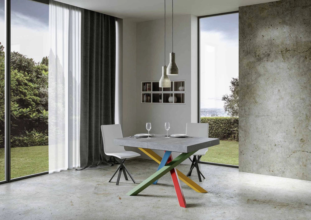 Tavolo Allungabile 140-244x90x77 cm Volantis Cemento Telaio 4B