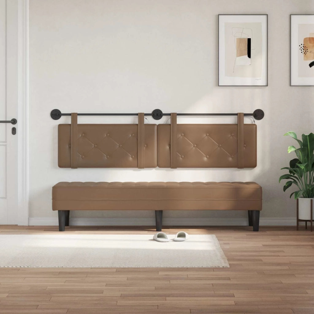 Testiera | Testata sospesa Con luce LED Cappuccino Similpelle