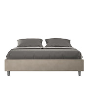 BS COM Letto matrimoniale king size contenitore imbottito 170x210 microfibra sabbia