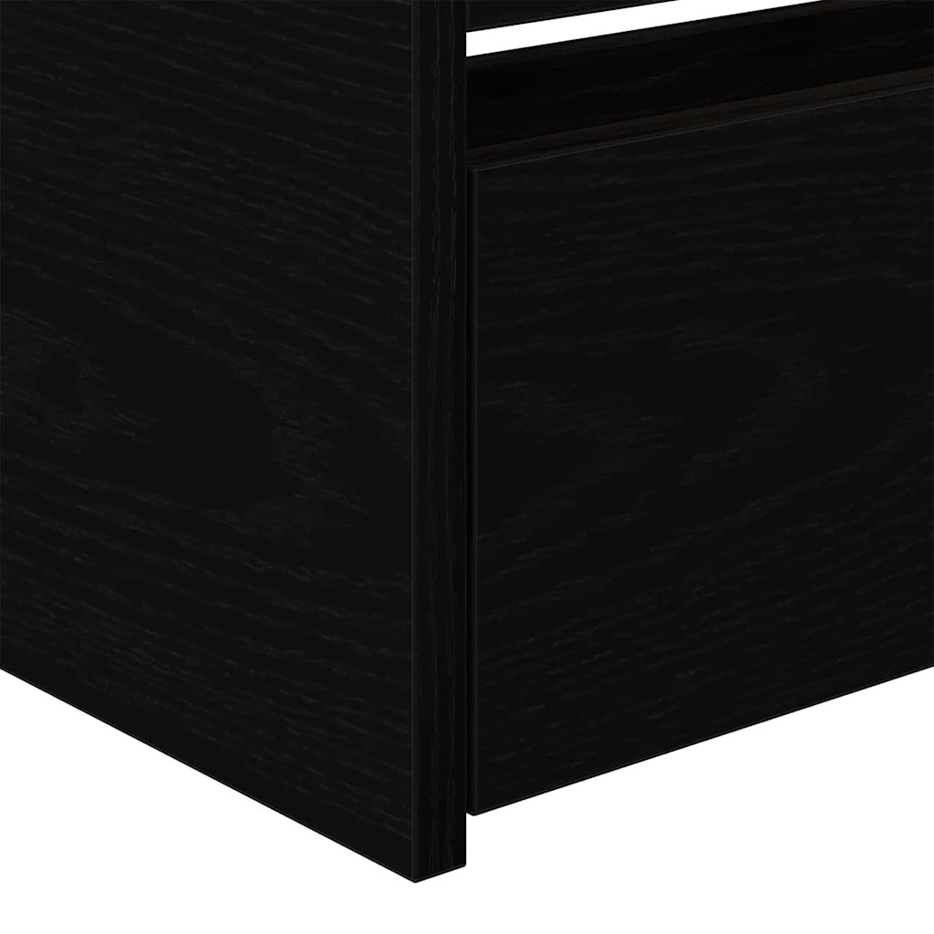 Letto singolo | Letto per adulti | Daybed con testiera Rovere Nero 90 x 200 cm Legno multistrato