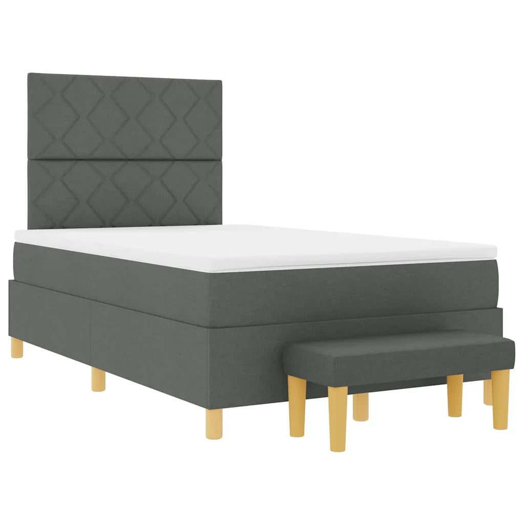 Letto a molle con materasso Grigio scuro 120 x 200 cm Tessuto 3344367