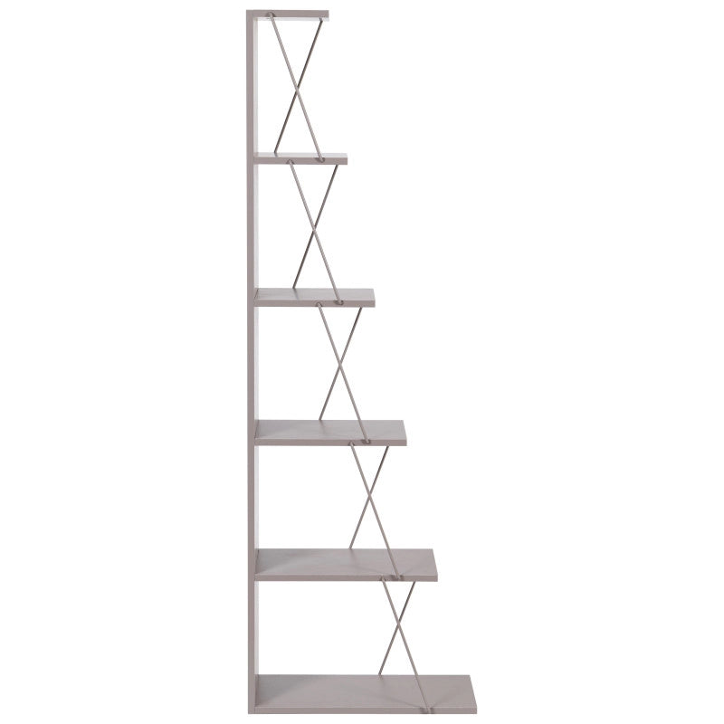 Libreria Linear In Metallo+legno Truciolato Tortora Dimensione 50x22x150cm