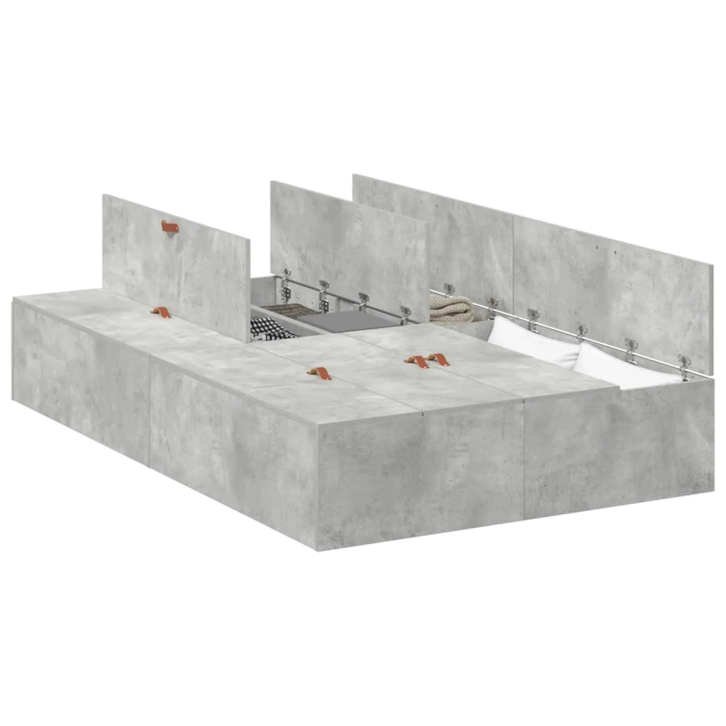 Struttura letto con contenitore Grigio cemento 120 x 190 cm 3335424