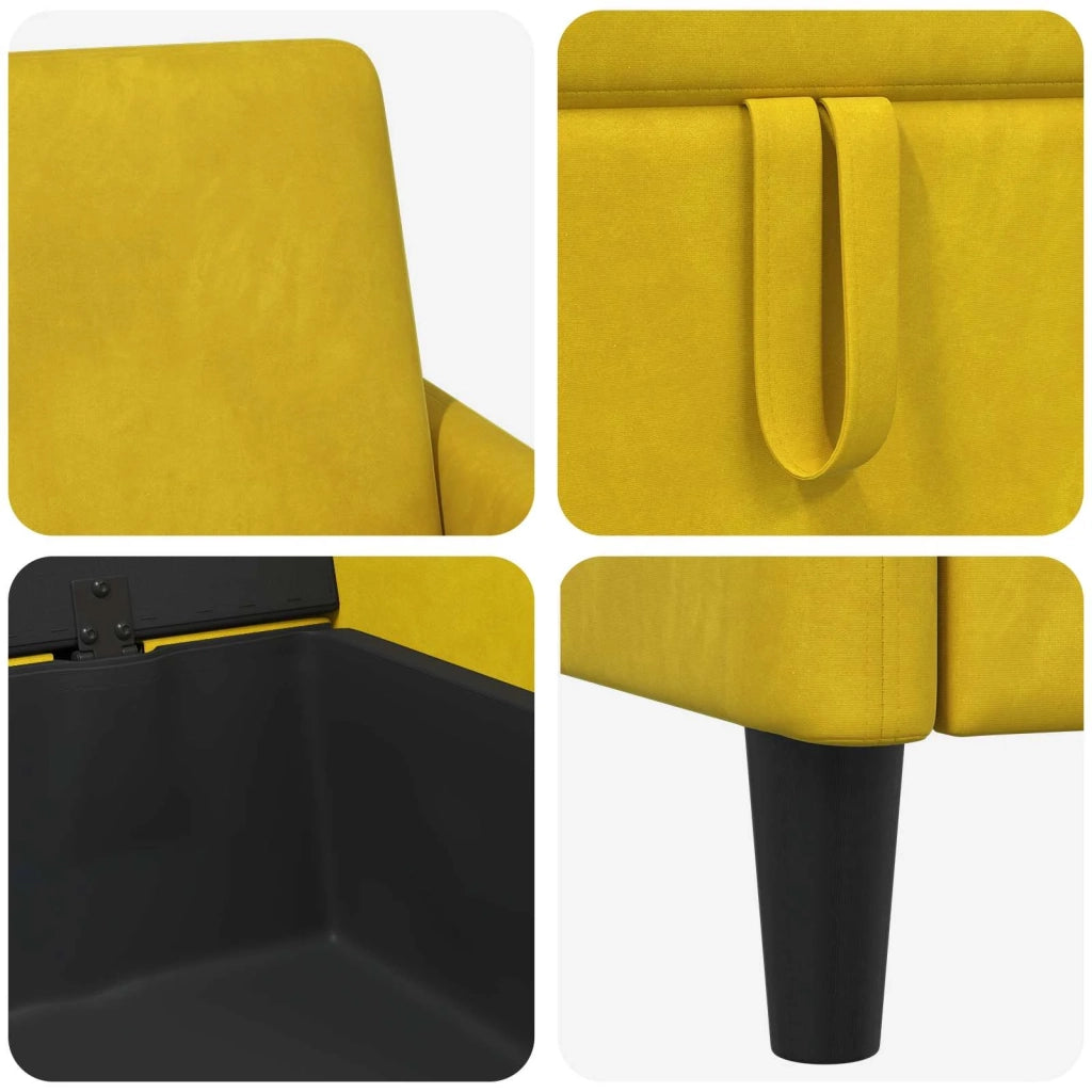 Set di Divani con Storage 2 pz Giallo Poliestere 3429253