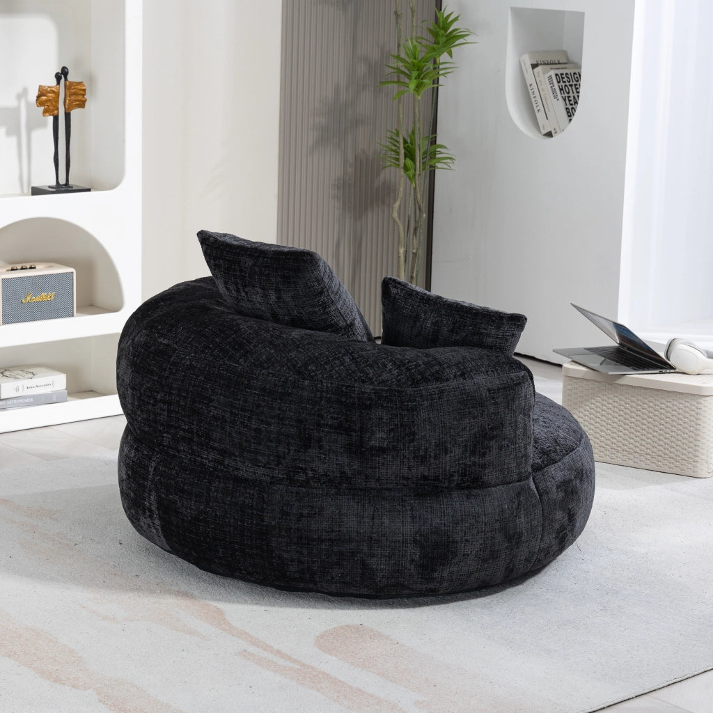 Divano Poltrona Gaming con Cuscini ¨C MINIMAL ¨C Nero, Tessuto Chenille