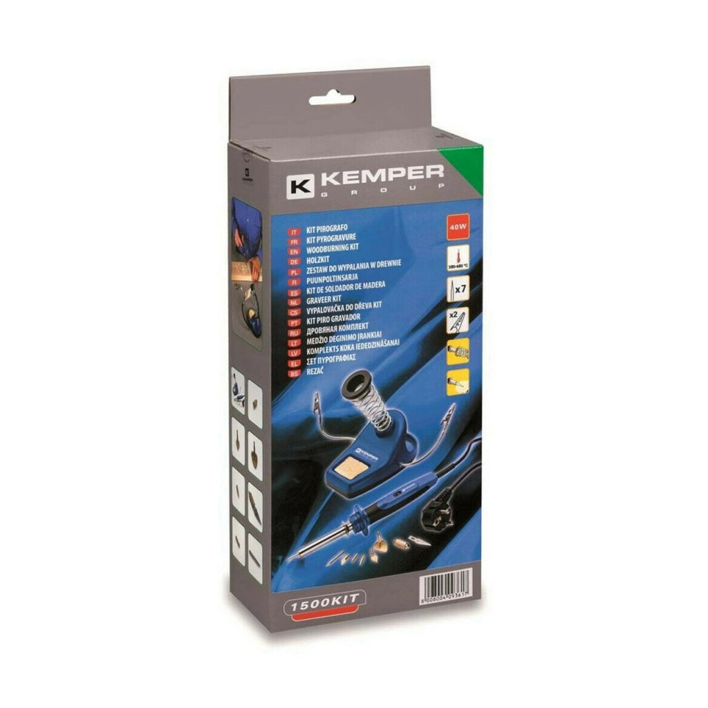 Kit Pirografo Professionale con 7 Accessori per Incisione e Decorazione 1500KIT
