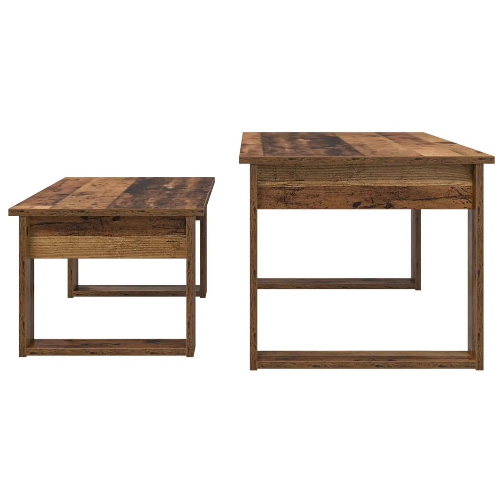 Set di 2 pz Tavolini da salotto | Tavolino da caff¨¨ | Tavolino da Soggiorno Legno vecchio Legno multistrato