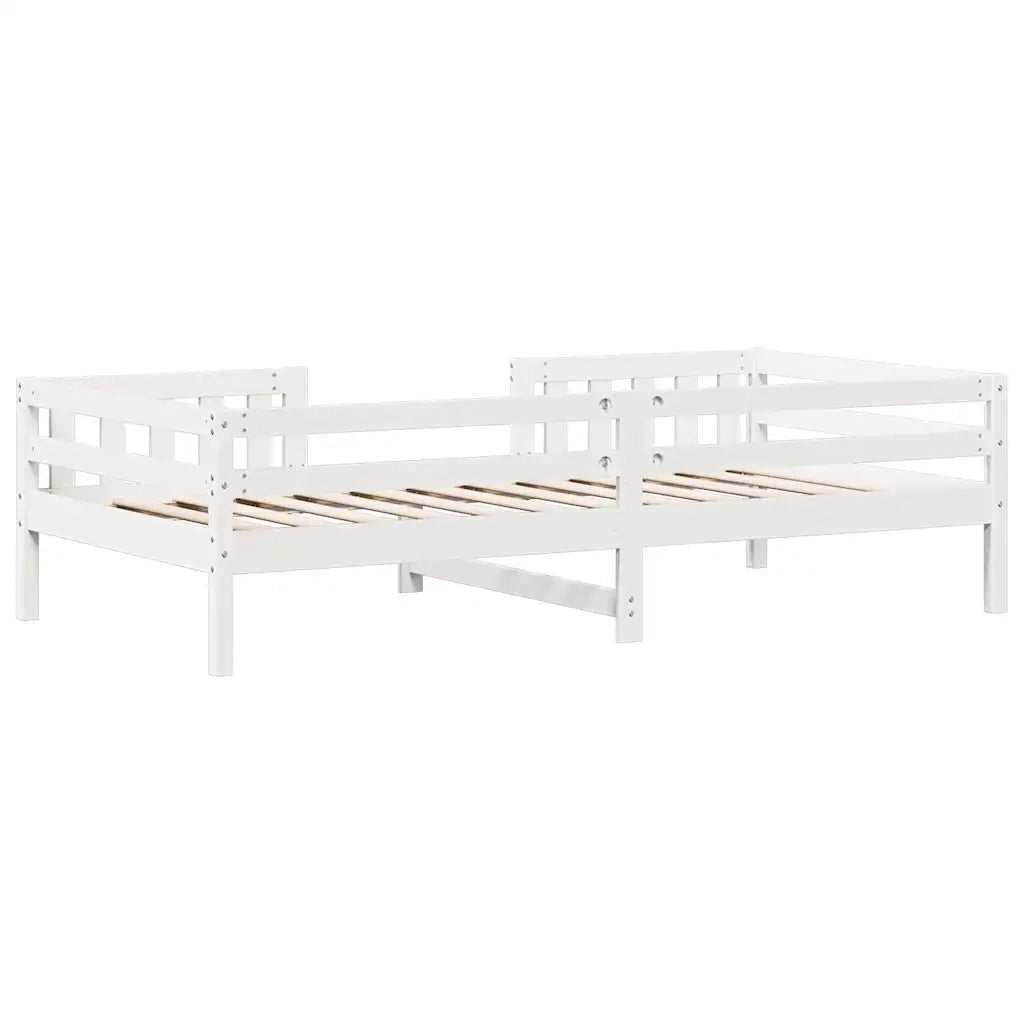 Letto senza Materasso-Struttura Letto Bianco 90x190 cm in Legno Massello Pino 797918