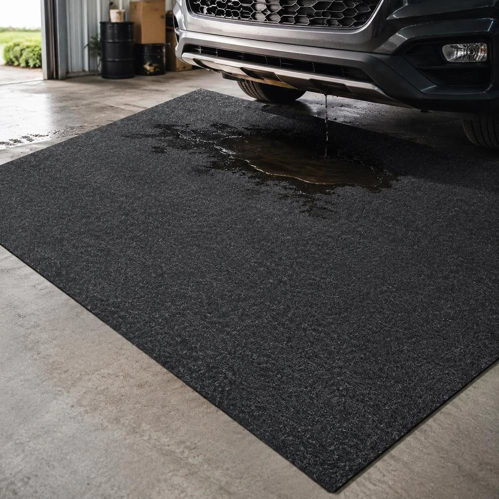 Garage Floor Mat 2011.7 X 2590.8 X 2.4 Mm, Workshop Floor, 820-850 G/m², Garage Floor Felt & TPE Oil Absorbent Mat, Garage Mat, Service Mat, Floor Protection, Floor Panels For Garage