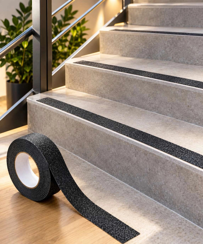 Nastro Antiscivolo WORKIT 25 mm x 5 m – Adesivo Antiscivolo Universale per Scale, Gradini, Rampe e Pavimenti