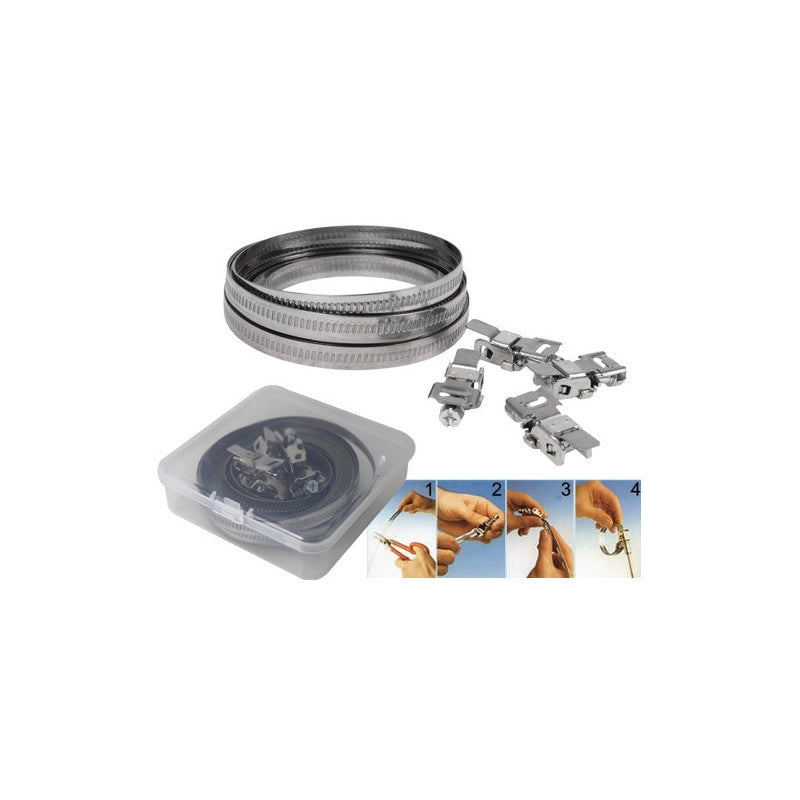 Fascette a rotolo W2 FRB-5 banda piena 12 mm inox AISI 430 5 m con ganci