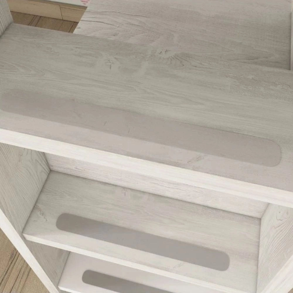 Letto a castello bianco consumato fucsia con armadio e cassetti 1298