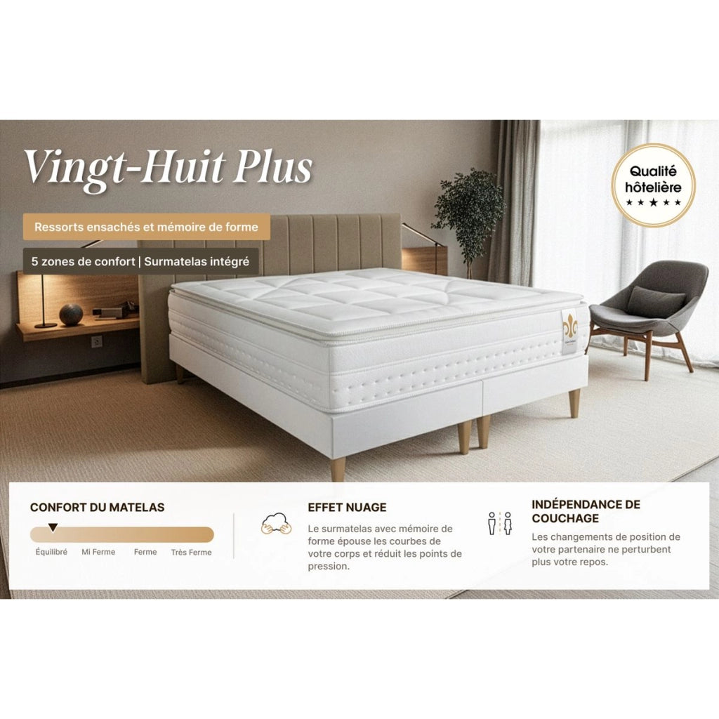 Materasso e base 90x200 cm - Vingt-Huit PLUS