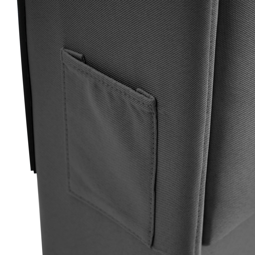 Letto 140 x 200 cm con cassetti e contenitore idraulico, testiera USB e LED, lino grigio