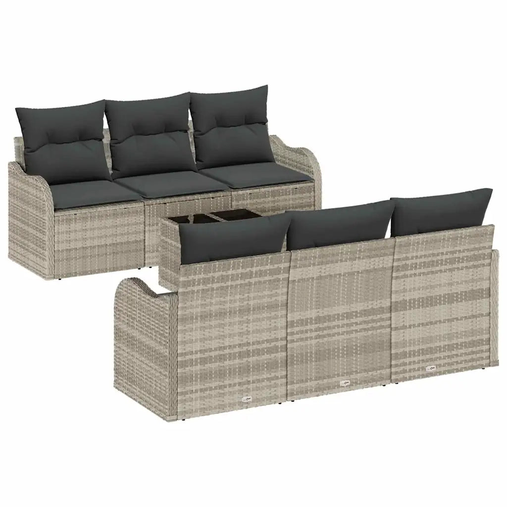 Set Divano da Giardino 7 pcs Grigio chiaro e grigio scuro