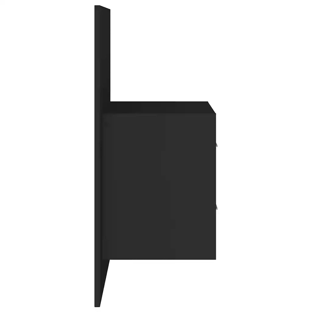 Comodino a Parete Nero 810991