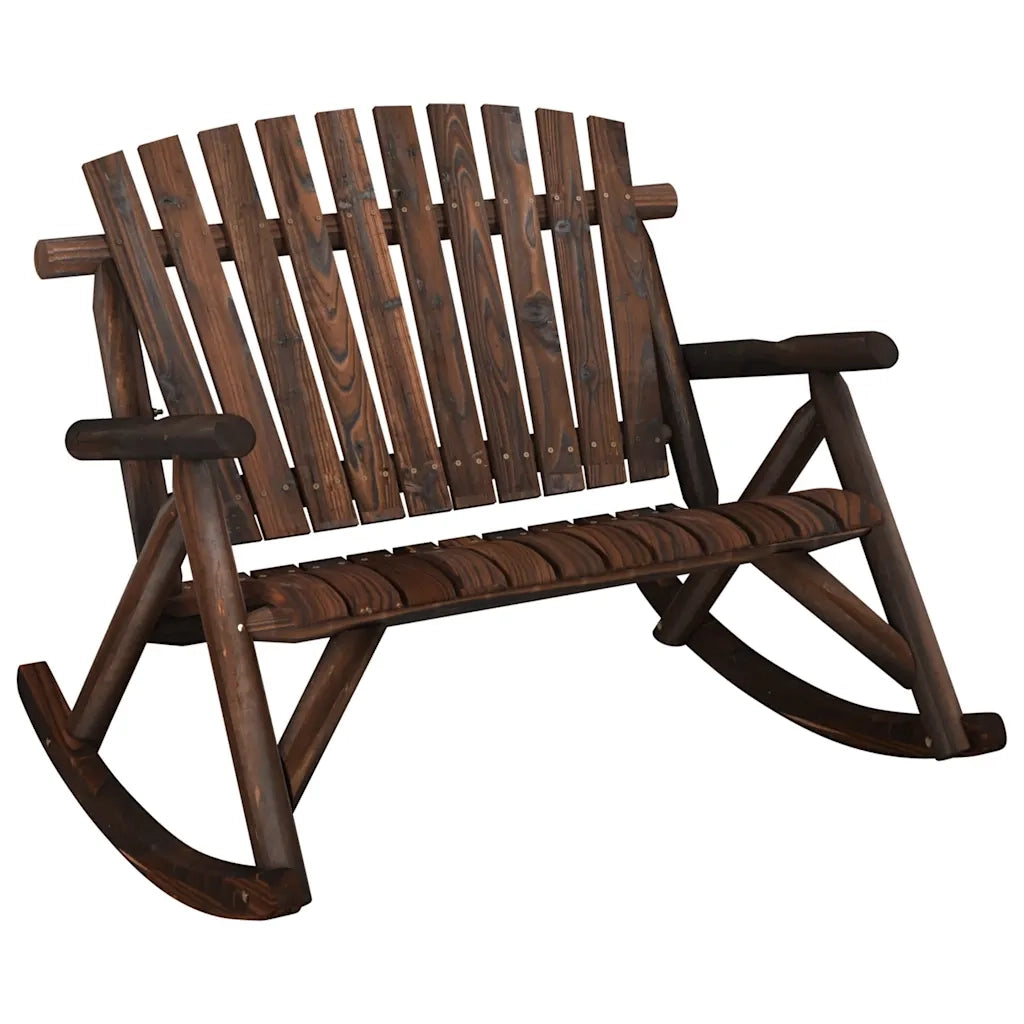 Panca Dondolo Giardino 2Posti-Sgabello-Panca da esterno 123x96x102cm Massello Abete Rosso 193870