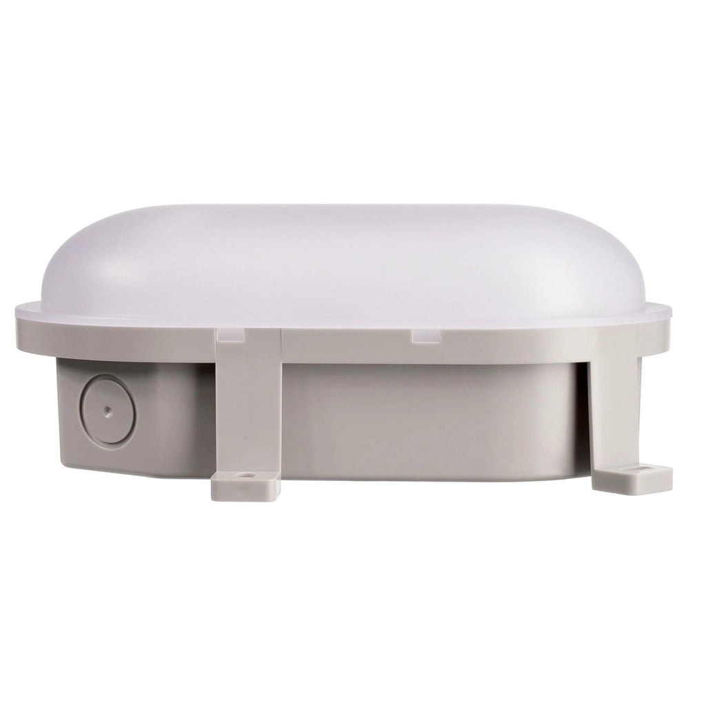 Plafoniera ovale IP54 tartaruga LED interruttore CCT doppia potenza luce parete soffitto cantina garage parcheggio balcone 230V colore GRIGIO