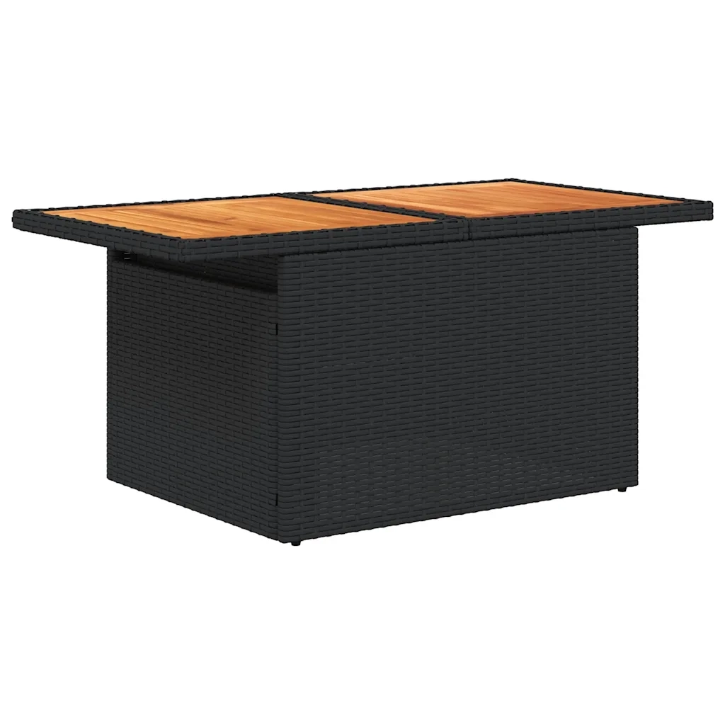 Set Divano da Giardino 6 pz con Cuscini Nero in Polyrattan 3326925