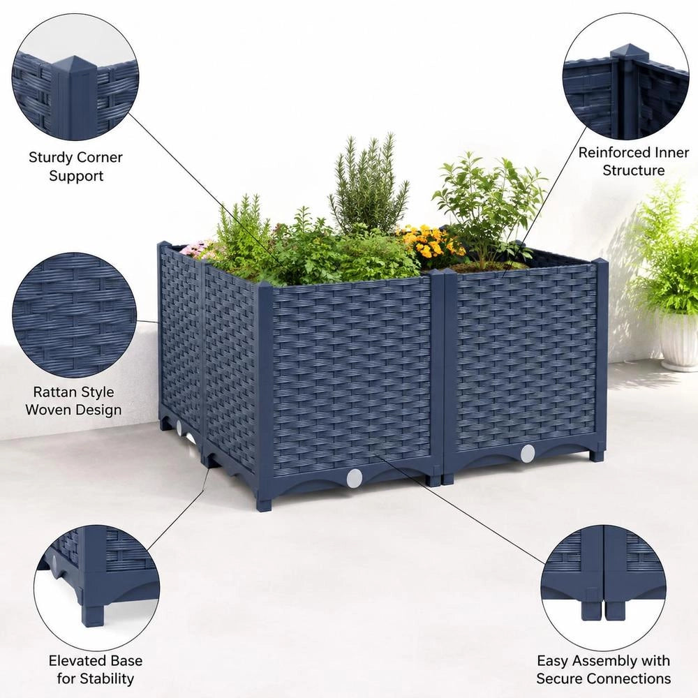 Raised Bed 80x80x38 Cm Polypropylene