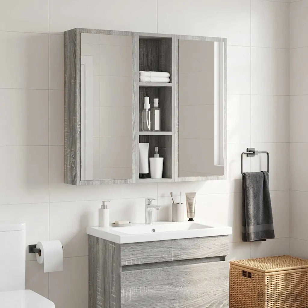 Armoire murale de salle de bain Gris Sonoma 20 x 14 x 70 cm